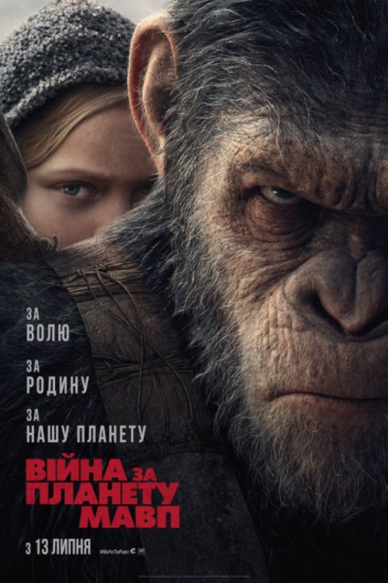 постер Війна за планету мавп / War for the Planet of the Apes (2017)